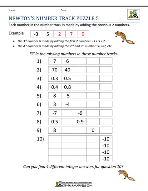 Each link below points to a printable pdf sheet which also has an answer sheet attached. Printable Math Puzzles 5th Grade