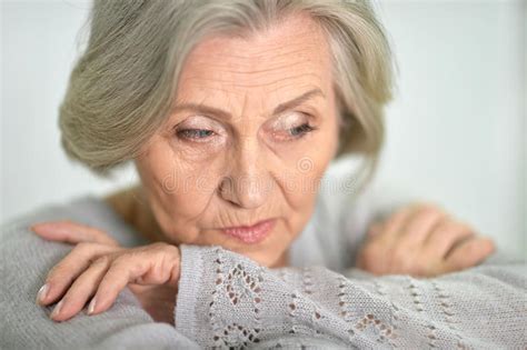Beautiful Sad Elderly Woman Close Up Stock Image Image Of Older Lady