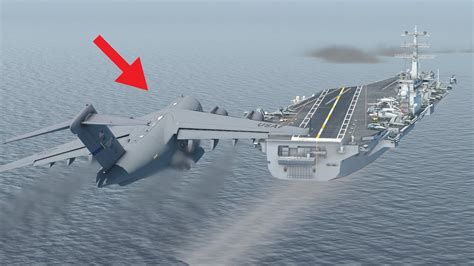 C 17 Emergency Landing On Aircraft Carrier Gone Wrong X Plane 11