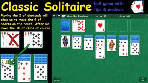 Classic Solitaire Full Game With Tips And Analysis Youtube
