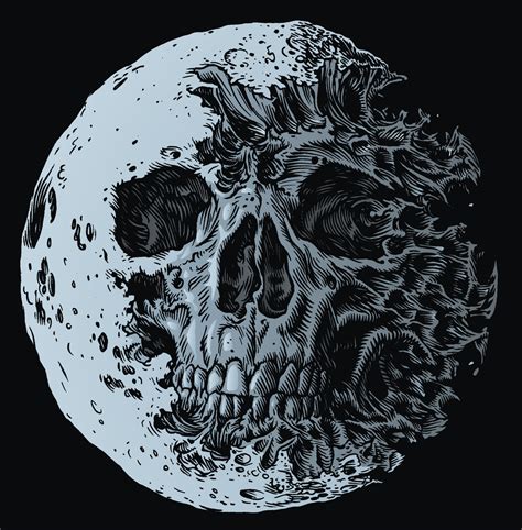 Art design skull face moon and sun mix graphic tribal tattoo hand pencil drawing on paper. Dead Moon By Glenno | Skull artwork, Moon art, Skull