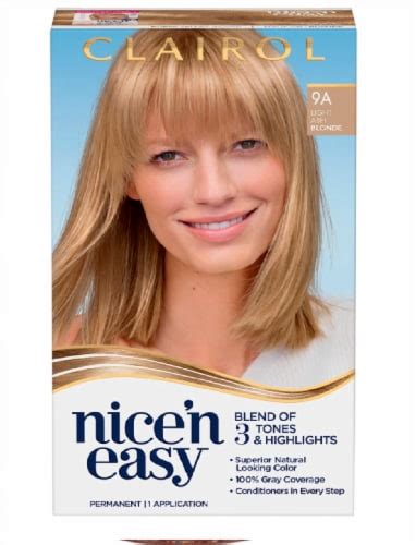 Clairol Nicen Easy Permanent Hair Color Natural Looking 9a Light Ash Blonde 1 Ct King Soopers