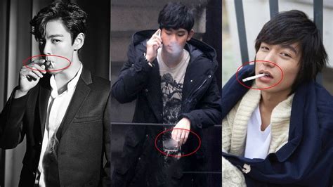 10 Idol And Actors Who Surprisingly Stress Smoke Youtube