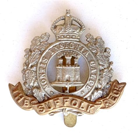 Cap Badge The Suffolk Regiment Bi Metal Ww1 Ww2