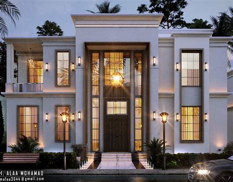 New Classic Villa On Behance House Outside Design Facade House