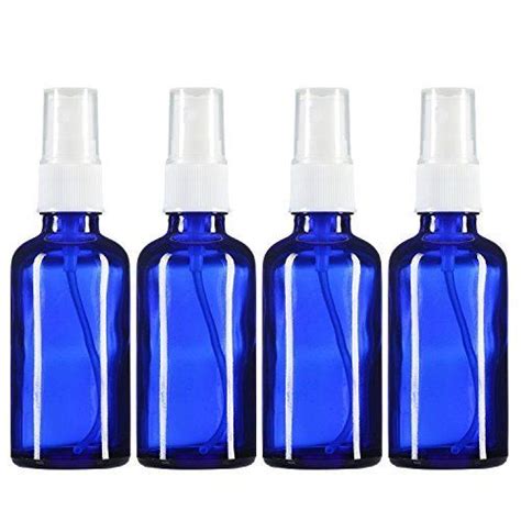 6 Pieces Cobalt Blue 4 Oz Glass Bottles With Black Fine Mist Sprayer Glass Roller Bottles