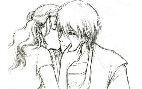 Cute Couple Drawings Romantic Love Pencil Art Goimages Central
