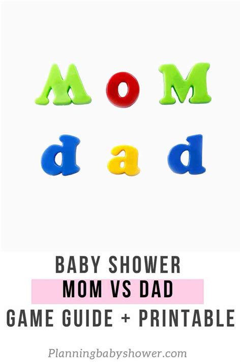 How To Play Mom Or Dad Baby Shower Game Free Printable 2021