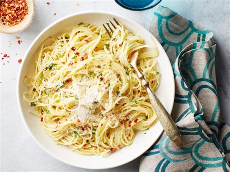 Garnish with parsley and lemon. Fiery Angel Hair Pasta Recipe | Giada De Laurentiis | Food ...