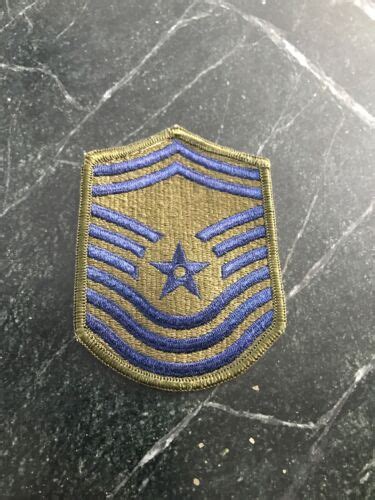 Air Force Chief Master Sergeant Rank Patch Insignia E 9 E9 Blue Usaf