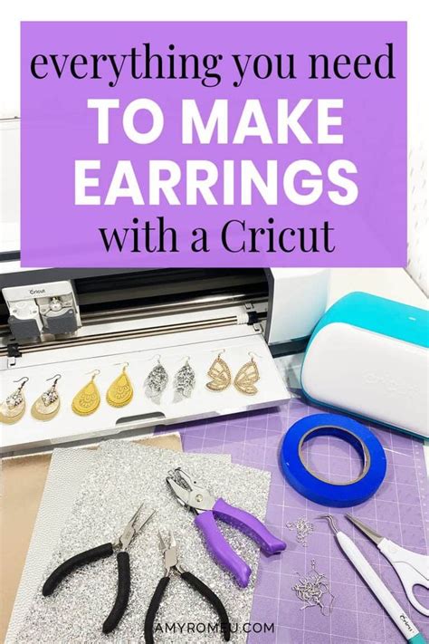 The Words Everything You Need To Make Earrings With A Cricut Are Shown