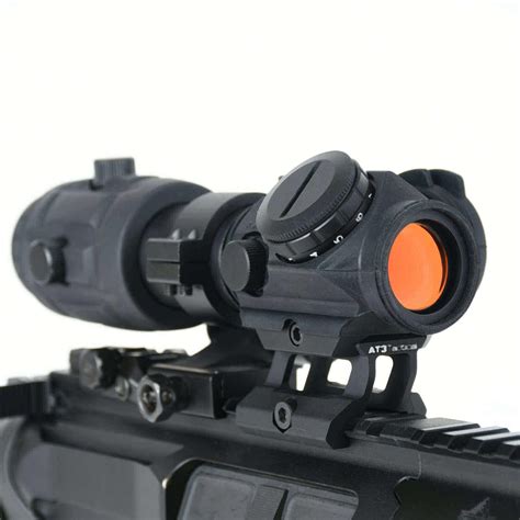 At3 Magnified Red Dot Kit Ar 15 Red Dot Sight Riser And 3x Magnifier