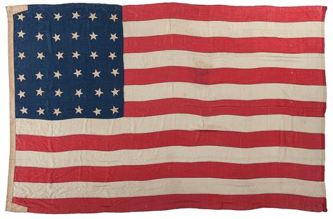 Between 1861 and 1865 10,000 battles and engagements were fought across the continent, from vermont to the new mexico territory. Original 36 Star Civil War Era U.S. Flag | Cowan's Auction ...