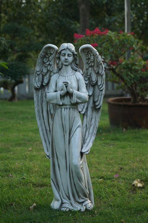 Standing Angel In Polished Stone Finish Angel Statues Angel