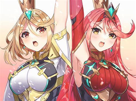 Pyra And Mythra Alternates Holding Hands Daily Xenoblade Chronicles 2「46」 Rxenoblade