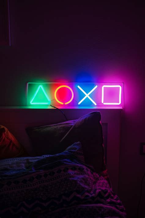Playstation Ps5 Ps4 Game Console On Table Neon Light Lamp Sign Etsy