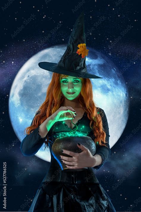 Plakat Witch On Halloween Female Wizard Fairy Character For All Saints