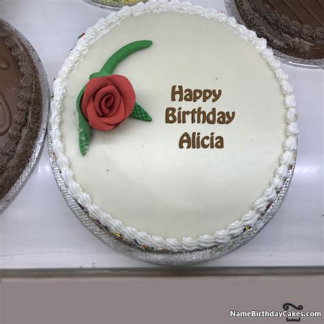 Happy Birthday Alicia Cakes Cards Wishes