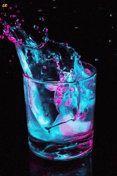 Splash Liquid Neon Drink Animation Gifs Glass