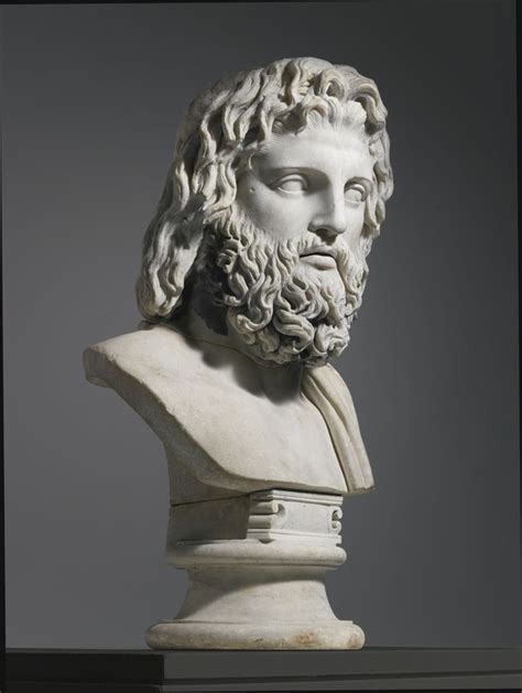 A Monumental Marble Bust Of Zeus Or Asklepios The Head Roman Imperial