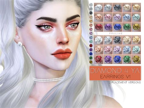 The Sims Resource Diamond 4 Ya Earrings V1