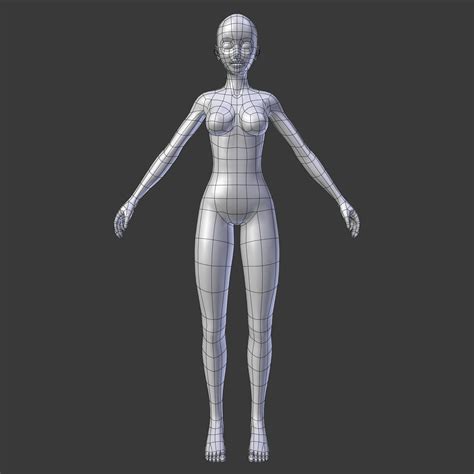 stylized humanoid base mesh female 3d model 3d model 3d model character character modeling