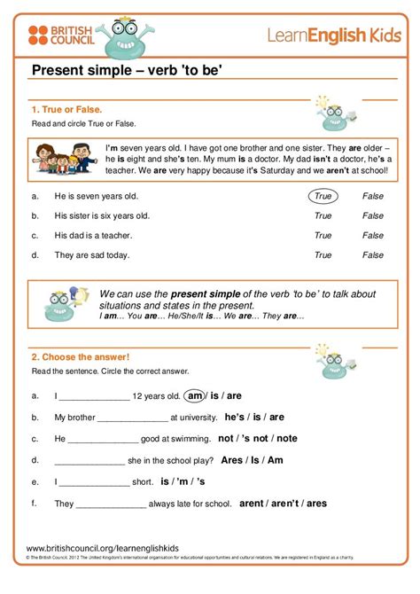 Grammar Games Present Simple Verb To Be Worksheet