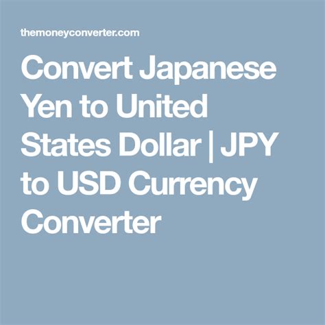 Convert Japanese Yen To United States Dollar Jpy To Usd Currency