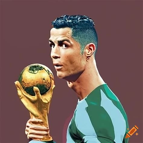 Cristiano Ronaldo Holding World Cup Trophy On Craiyon