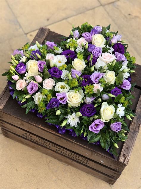 Loose Purple And White Heart Funeral Flowers Vanilla Blue Flowers