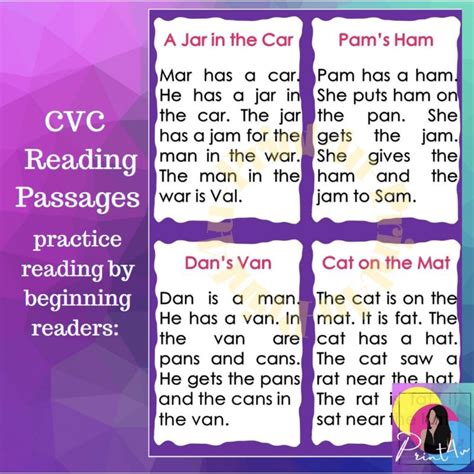 Cvc Reading Passages English Reading Materials Shopee Philippines