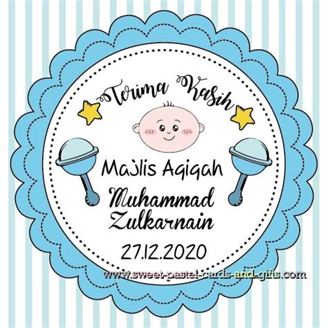 Tq Sticker Door T Baby Boy Majlis Aqiqah Akikah Cukur Jambul