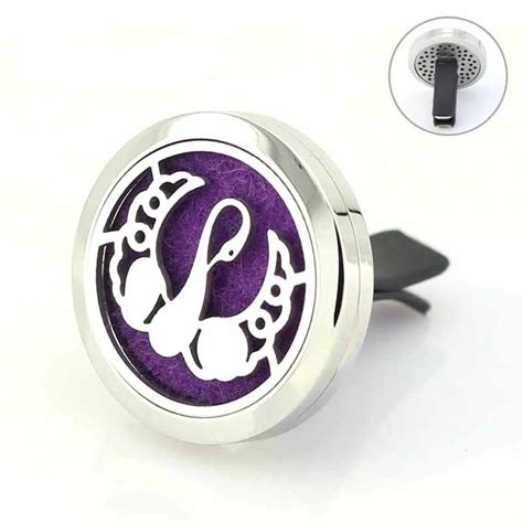 30mm Magnetic Swan Stainless Steel Car Vent Clip Diffuser Locket Aromatherapy Essential Oil Car