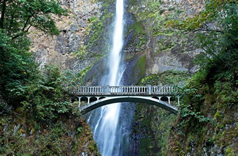 Image Usa Multnomah Waterfalls Crag Nature Bridges 600x394