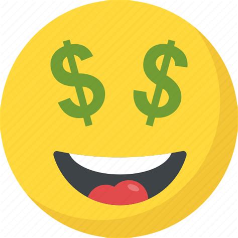 Dollar Eyes Emoji Greedy Happy Face Money Face Rich Icon
