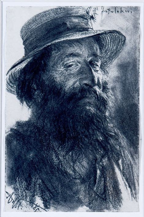 Peasant From Interlaken 1885 By Adolph Menzel Life Drawing Portrait