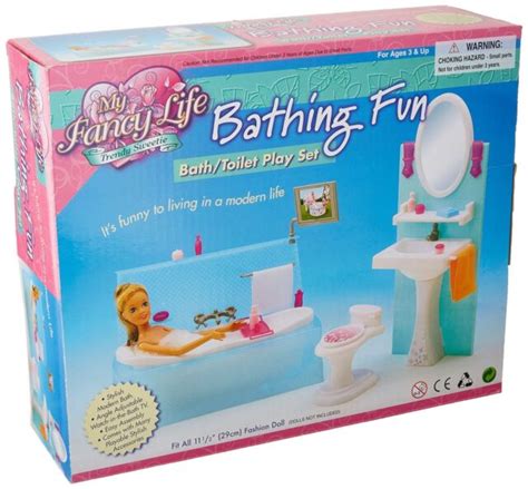 My Fancy Life Barbie Size Dollhouse Furniture Bathing Fun Bathtoilet