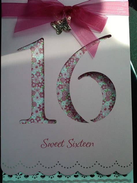 Sweet 16 16th Birthday Card Cricut Invitations Birthday Cards