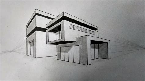How To Draw In 2 Point Perspective A Modern House Cute766