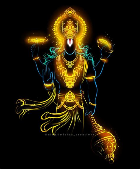 Shri Vishnu Ji Digital Art Nikhil Mishra On Artstation At Https