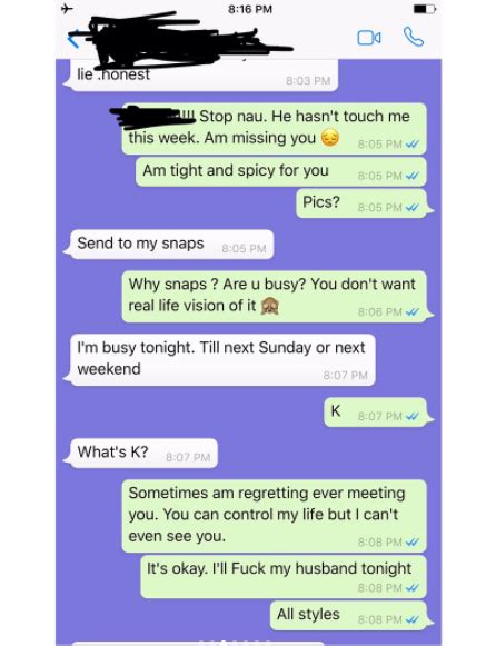 Husband Shares Shocking Screenshots Of His Wifes Chat
