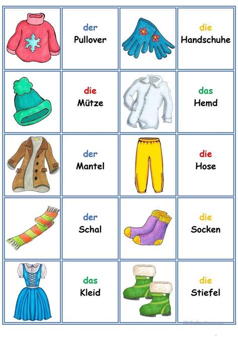 Memory vorlagen kostenlos erstaunlich jene konnen anpassen. Spiele im Deutschunterricht: Memory - Kleidung und ...