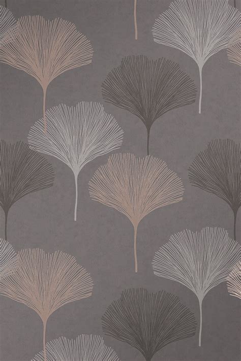 I Love Wallpaper Gingko Leaf Wallpaper Charcoal Gold Keep Up With