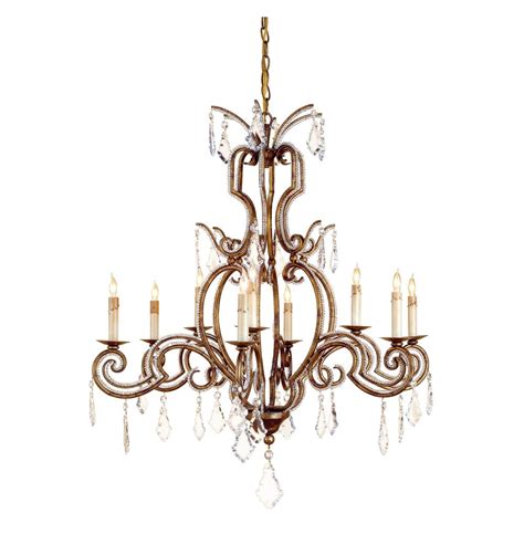 Khaled Classic Crystal Antique Gold 9 Light Chandelier Kathy Kuo Home