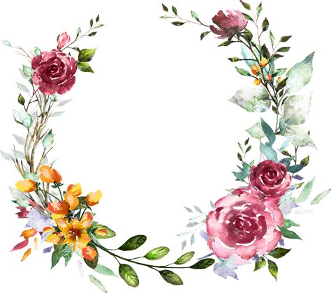 Download Hd H804 Watercolor Design Floral Watercolor Frame Wreath