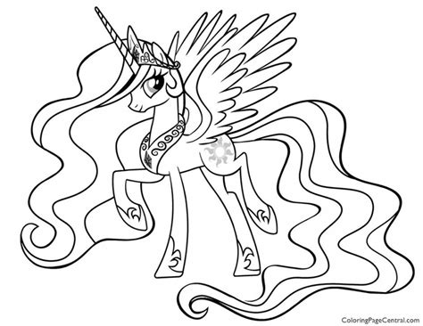 pony princess celestia  coloring page coloring page central