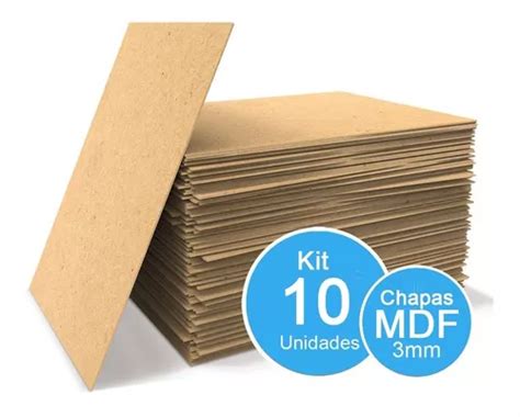 Kit 10 Chapas 3mm 30x40 Placas A3 Mdf Cru Artesanato Barato