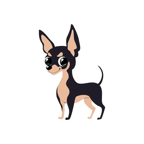 Ilustracja Wektorowa Krótkowłosy ładny Uśmiechający Się Pies Rasy Chihuahua Lub Rasy Terier