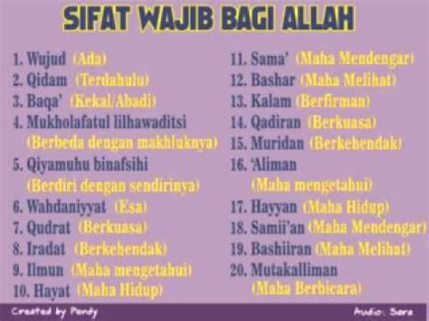 20 Sifat Wajib Bagi Allah Beserta Penjelasannya Islam Itu Indah