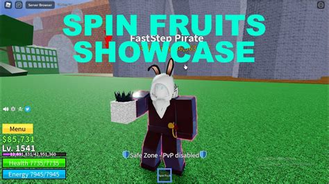 Spin Fruits Showcase Blox Fruits Youtube